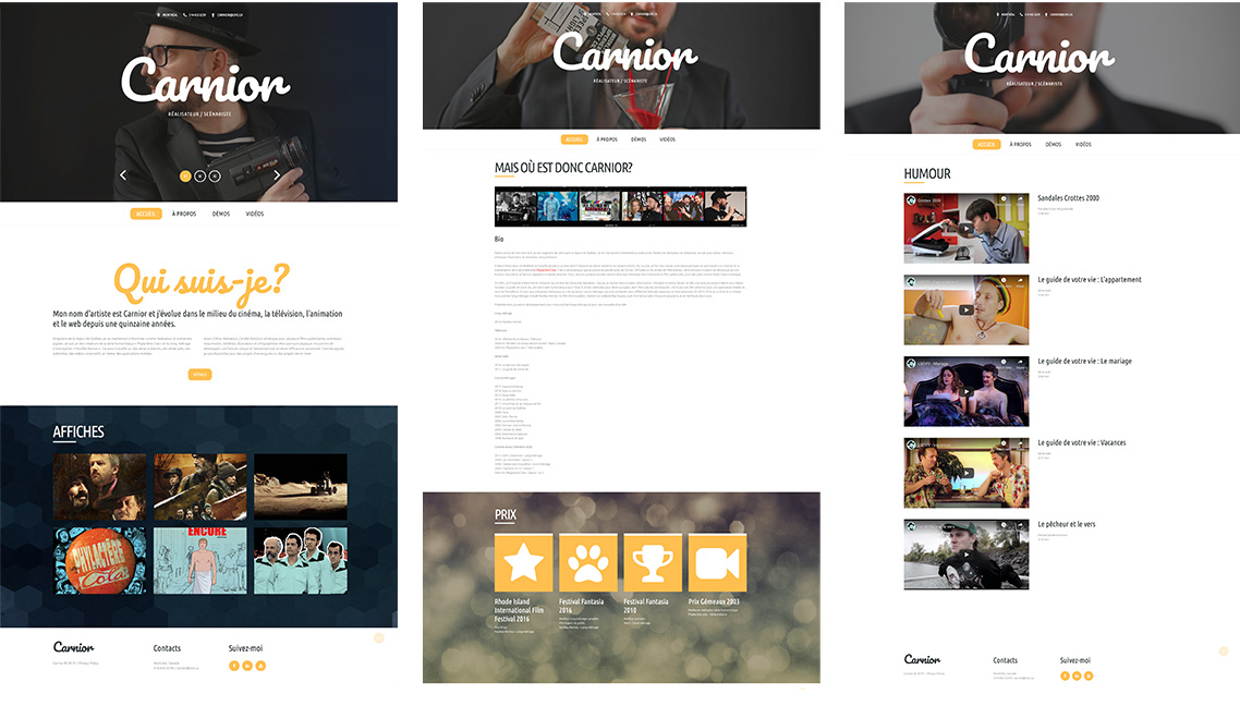portfolio : carnior site internet