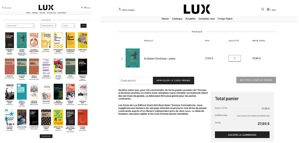 webcolours portfolio : lux editeur